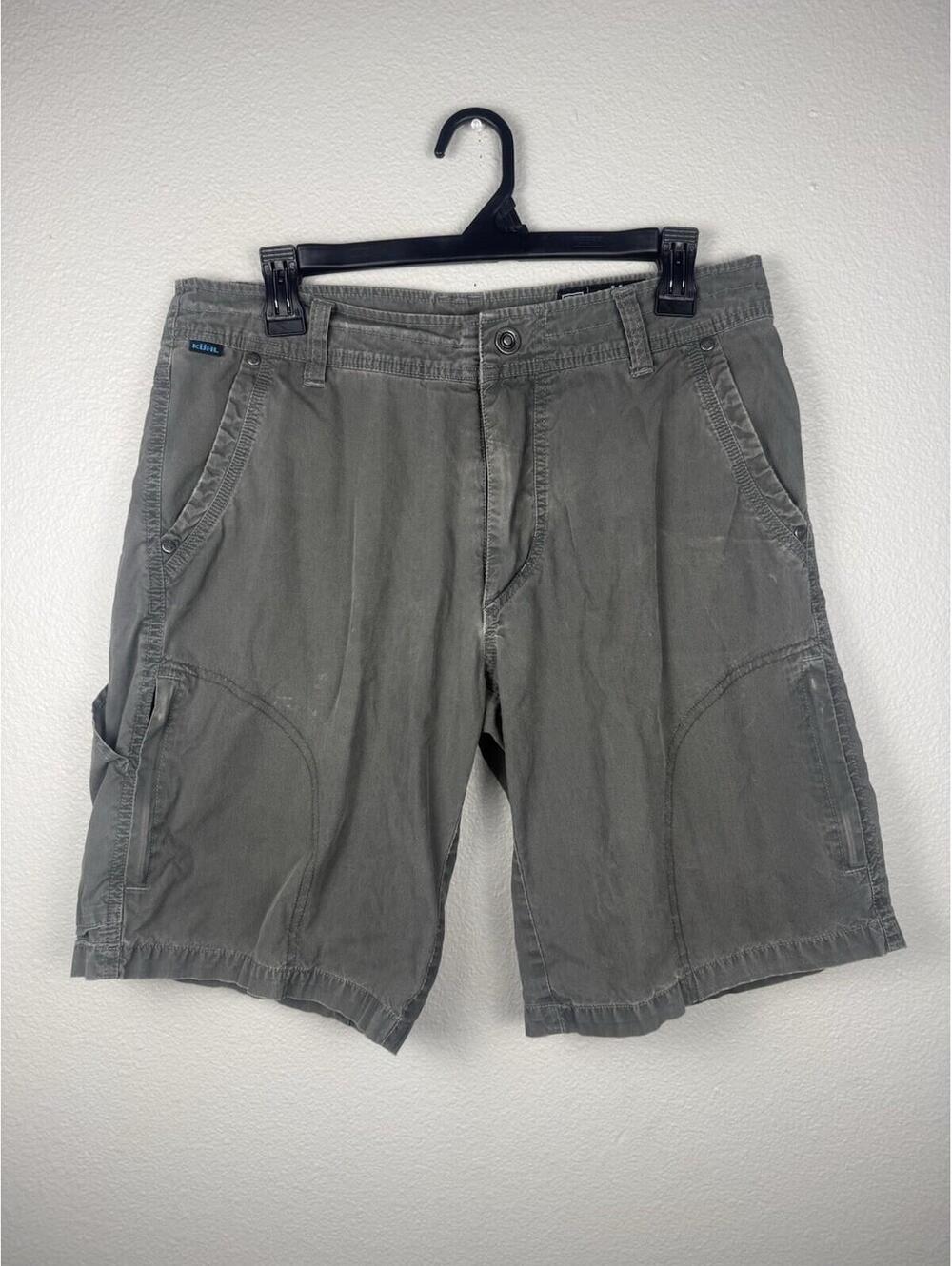 Kuhl Men's Size 32 Ambush Cargo Vintage Patina Dye Hiking Shorts Carbon 10”